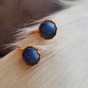 VTG Blue Screw On Earrings